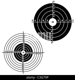 Établir des cibles pour le tir au pistolet pratique, l'exercice. Vector illustration Banque D'Images