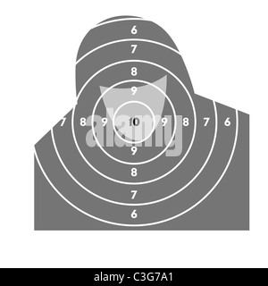 La cible pour les exercices de tir à un champ de tir avec un pistolet Banque D'Images