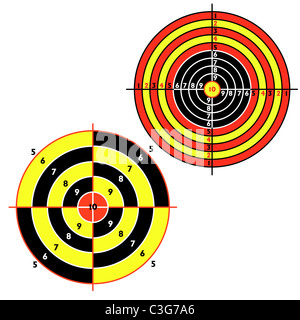 Établir des cibles pour le tir au pistolet pratique, l'exercice. Vector illustration Banque D'Images