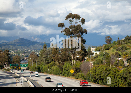 L'autoroute système autoroutier à Los Angeles, CA. Banque D'Images