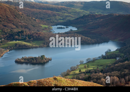 Grasmere et Rydal Water comme vu de Silver Howe, Lake District, Cumrbia Banque D'Images