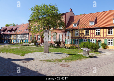 Bâtiments à ossature de bois à Johanniskloster, Stralsund, Mecklenburg Vorpommern, Allemagne Banque D'Images