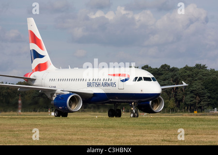 British Airways Airbus A318-112 CJ Elite Club World London City service exclusivement en classe affaires des vols entre Londres et New York City Banque D'Images