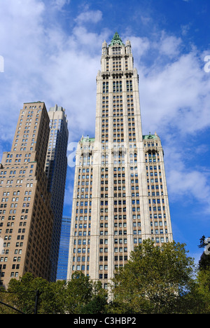 Historique le Woolworth Building à New York, New York, USA. Banque D'Images