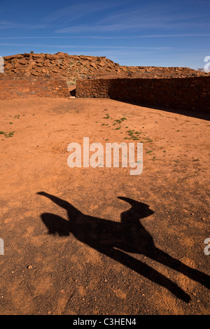 Maçonnerie unique balle à Wupatki Pueblo, utilisé pour les cérémonies et les jeux compétitifs, Wupatki National Monument, Arizona, USA. Banque D'Images