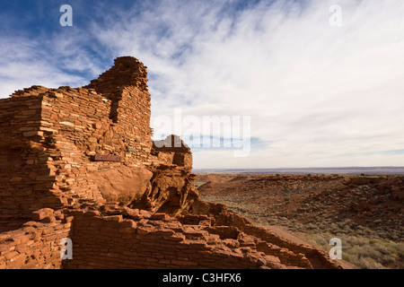 Wupatki Pueblo, le plus grand à Wupatki pueblo ancien Monument National en Arizona, USA. Banque D'Images