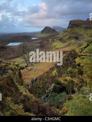 Début du printemps matin vue sur le magnifique Quirang sur l'île de Skye, Écosse Banque D'Images