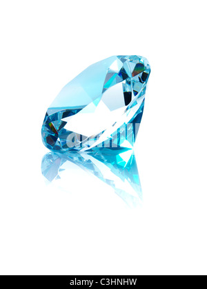 Diamant sur fond blanc Banque D'Images