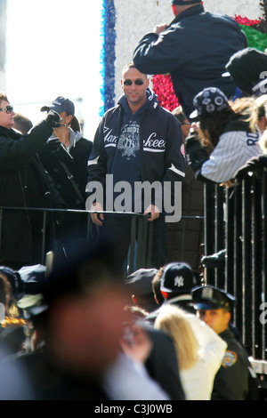 Derek Jeter des Yankees de New York Les World Series 2009 Revue de la victoire de New York, USA - 06.11.09 Banque D'Images