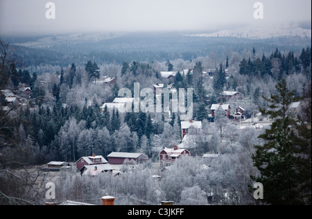 Paysage d'hiver en milieu rural Banque D'Images