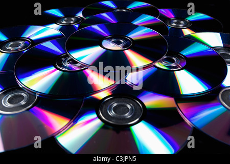 Close-up of pile de CDs Banque D'Images