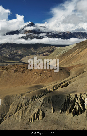 L'Asie, Népal, Région de l'Ouest, vue sur la vallée de muktinath Banque D'Images