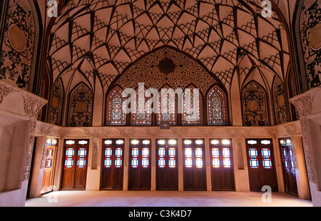 Tabatabiyeh à l'intérieure de la résidence marchand traditionnel, Kashan, Iran Banque D'Images