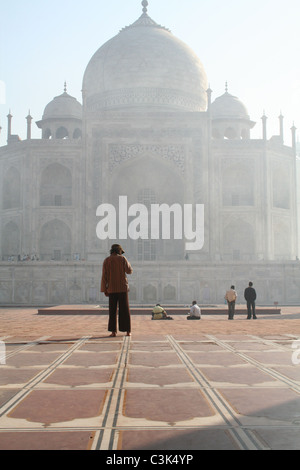 Taj Mahal, Agra, Uttar Pradesh, Inde - Dans la lumière du matin Banque D'Images