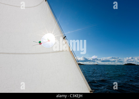 Vue du bateau à voile Banque D'Images