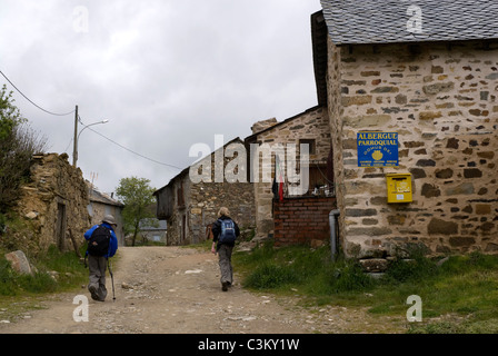 Les marcheurs, pèlerinage Camino de Santiago, au nord de l'Espagne Banque D'Images