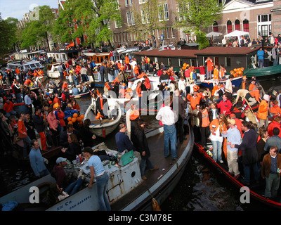 Queensday à Amsterdam Banque D'Images