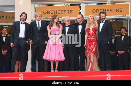 ADRIEN BRODY, Owen Wilson, LEA SEYDOUX Woody Allen, RACHEL MCADAMS ET MICHAEL SHEEN MIDNIGHT IN PARIS PREMIERE SOIRÉE D'OUVERTURE Banque D'Images