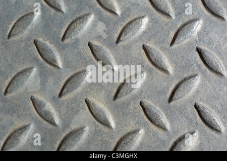 Détail d'une grille d'acier placés le long d'une route Banque D'Images