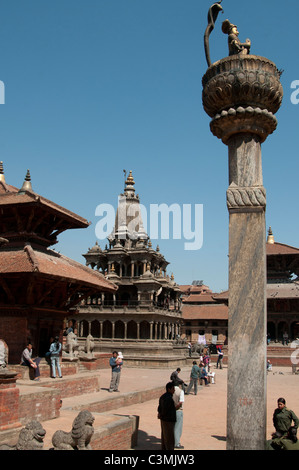 Durbar Square, Patan, Vallée de Katmandou, avant le tremblement de terre catastrophique Avril 2015 Banque D'Images