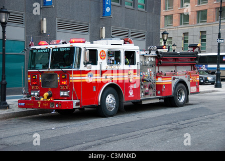 New York Fire Department Fire Truck 7 Moteur Manhattan Banque D'Images