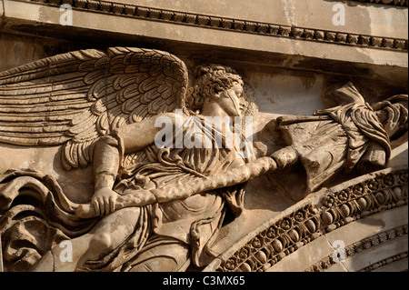 Italie, Rome, Forum romain, arc de Septime sévère, détail bas relief Banque D'Images