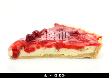 Morceau de fromage, de framboise et de cherry pie Banque D'Images