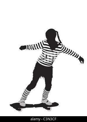 Illustration de Skater Girl Banque D'Images