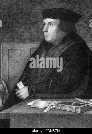 Thomas Cromwell, comte d'Essex (1485-1540) gravure de 1838 sur. D'état anglais. Banque D'Images