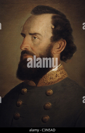 Stonewall Jackson (1824-1863). Militaire américain. Portrait (1864) par J. W. Roi. Banque D'Images