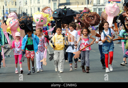 Brighton Festival Children's Parade 2011 Banque D'Images