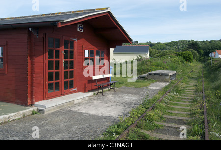 Braye Road railway station sur Alderney, Channel Islands Banque D'Images