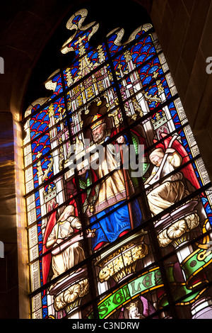 Vitrail à l'intérieur du Scott Monument, Édimbourg, Écosse, Royaume-Uni Banque D'Images