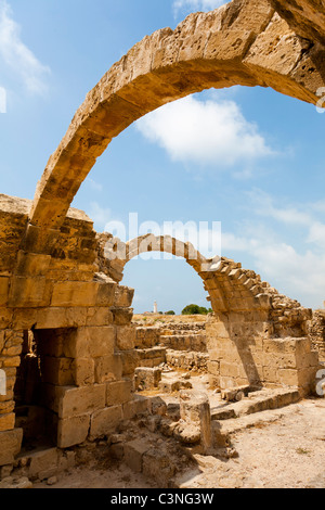 Ruines de Saranda Kolones château de Paphos, Chypre Banque D'Images