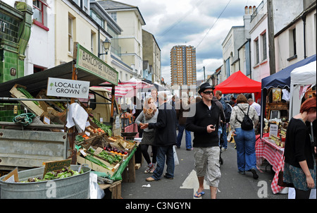 Brighton street market en centre-ville UK Banque D'Images