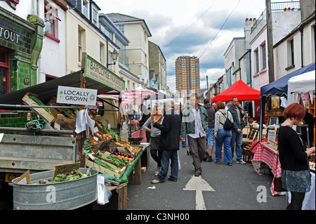 Brighton street market en centre-ville UK Banque D'Images