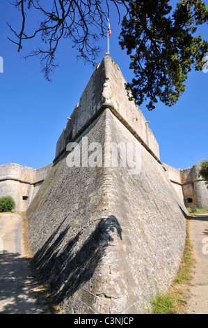 Détail le fort Carré d'Antibes, dans le sud-est de la France, département des Alpes maritimes, construit par Vauban Banque D'Images