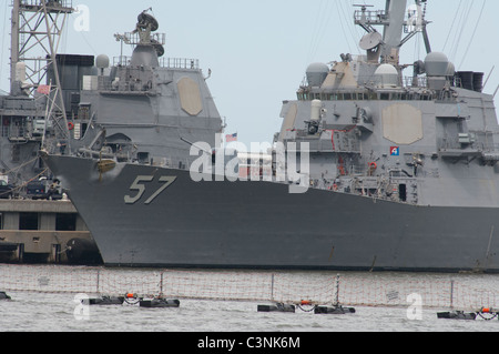 Virginie, Norfolk. La station de nombril de Norfolk. US Naval destroyer # 57. Banque D'Images