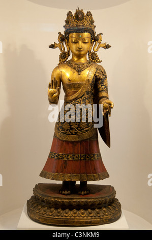Dipankara, le Bouddha de lumière fixe. 17th-18th C., statuette dans le musée de la Vallée de Kathmandu, Patan Banque D'Images