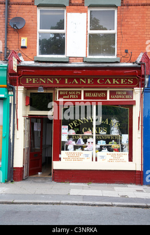 Cake Shop dans la région de Penny Lane Liverpool UK Banque D'Images
