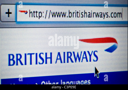 De près de l'logo British Airways comme vu sur son site web. (Usage éditorial uniquement : -Print, télévision, e-book et le comité éditorial du site). Banque D'Images