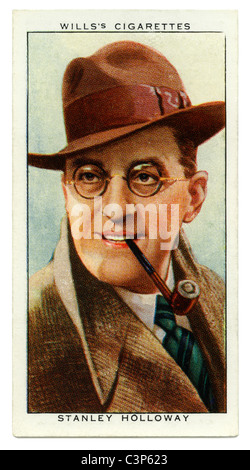 1934 carte de cigarette avec portrait de la radio TV et film star Stanley Holloway Banque D'Images