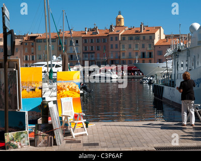 Le port de St Tropez Banque D'Images