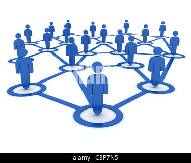 Groupe de personnes Résumé (fait en 3d, fond blanc) Banque D'Images