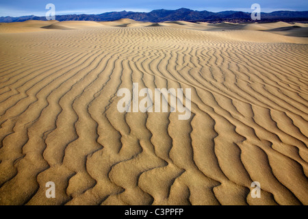 Les Ondulations de sable à Stovepipe Wells dans Death Valley National Park, California, USA Banque D'Images