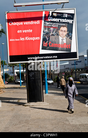 Des scènes dans le quartier commercial de Casablanca. Banque D'Images