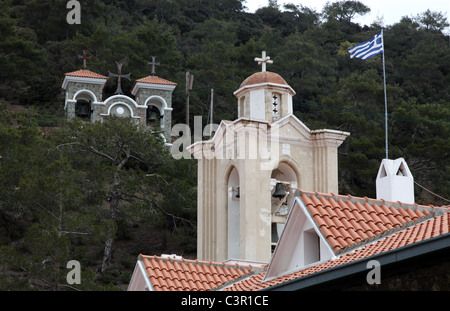 Monastère de Kykkos clochers, de Chypre, de l'accueil de la St Luc l'inscription de la Vierge Marie Banque D'Images