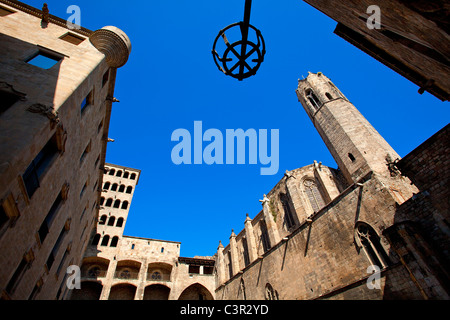 Espagne, Catalogne, Barcelone, Barri Gotic district, Plaça del Rei Banque D'Images