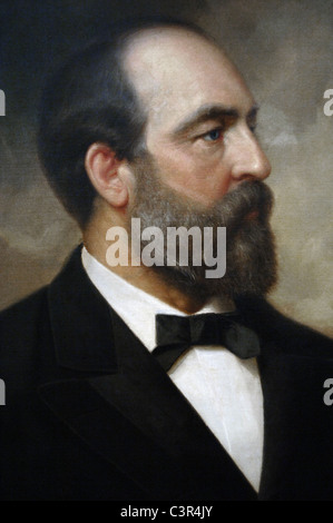 James Abram Garfield (1831-1881). Homme politique américain. 20e Président des Etats-Unis. Portrait (1881) par M. Ole Peter Hansen Balling. Banque D'Images