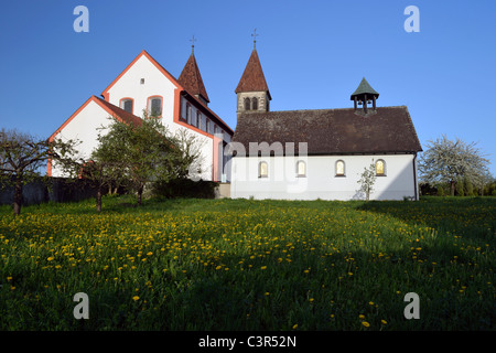 St Peter et Paul monastère sur l'île de Reichenau qui se trouve sur le lac de Constance, Allemagne du Sud. Banque D'Images